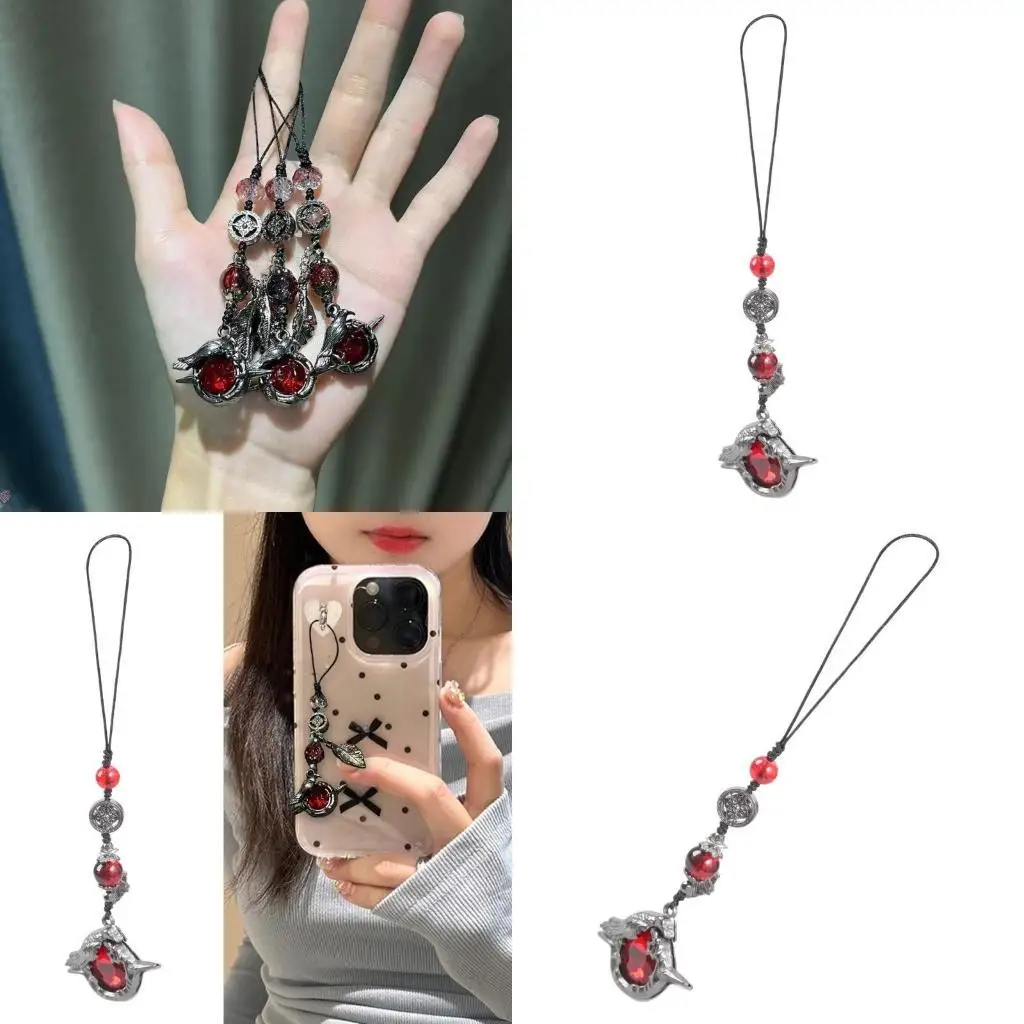 A52e liga resistente corvo telefone chaveiro acessório cordão telefone feito sob medida para fãs góticos e aficionados da