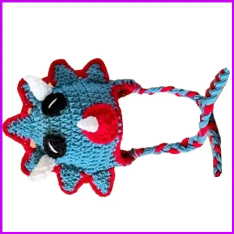 

Шапка-бини на Хэллоуин, вязаная крючком вечеринка, праздничная зимняя теплая шапка, милая тема динозавра для детей, вязаная с