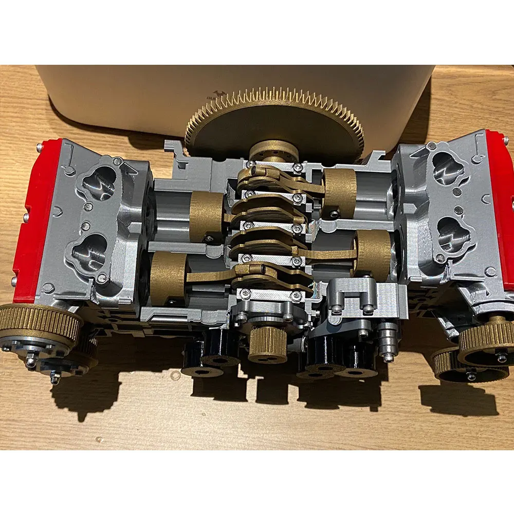 1:3 Flat Four Cylinder Engine Model 3D Printed Plastic Engine Can Start DIY Mechanical  Assembly Engine Kit Toy for Adults