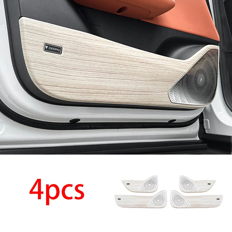 For Changan Deepal S07 2025 2026 Imitation Peach Wood Interior Automotive Decorative Products Anti Kick Pad 6
