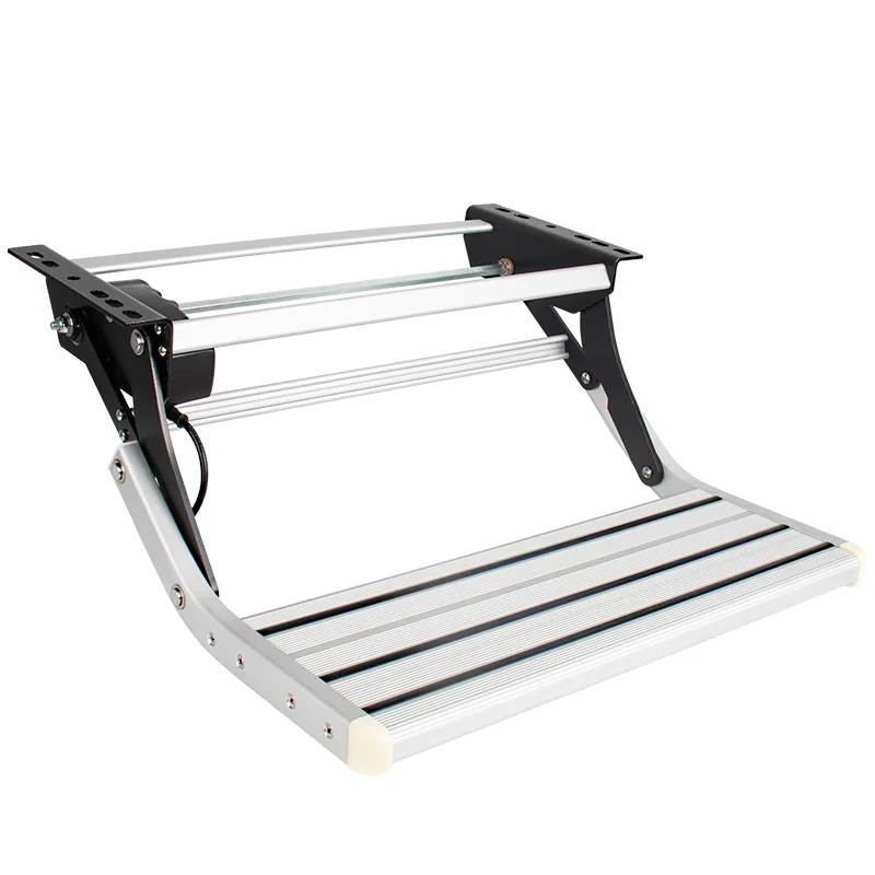 RV folding step trailer get on the bus welcome aluminum alloy manual shrinkage single layer double layer pedal electric pedal