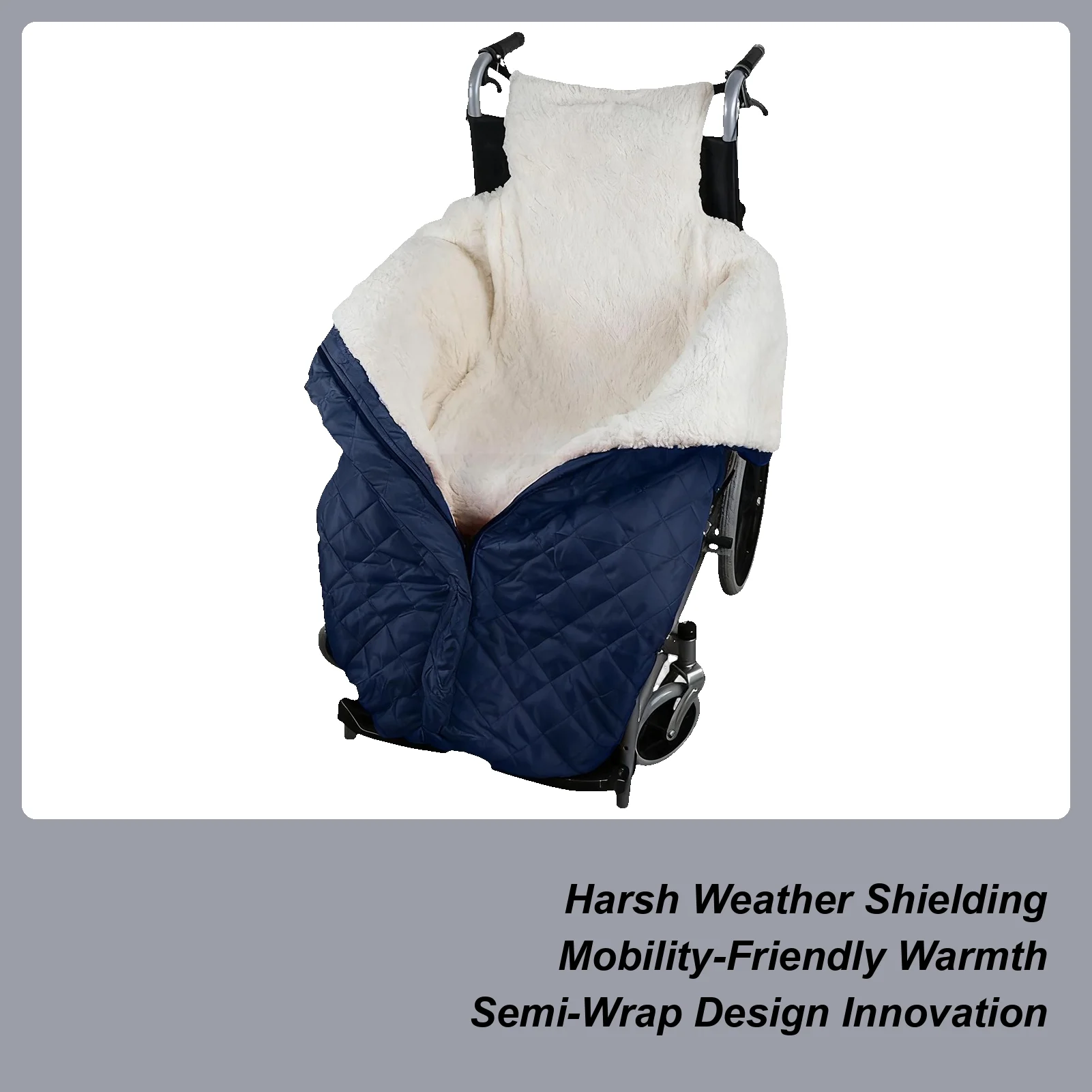 

Waterproof Wheelchair Blanket Fleece Throw with Zipper Pocket Windproof Warm Recliner Chair Cover for Elderly Seniors Adults