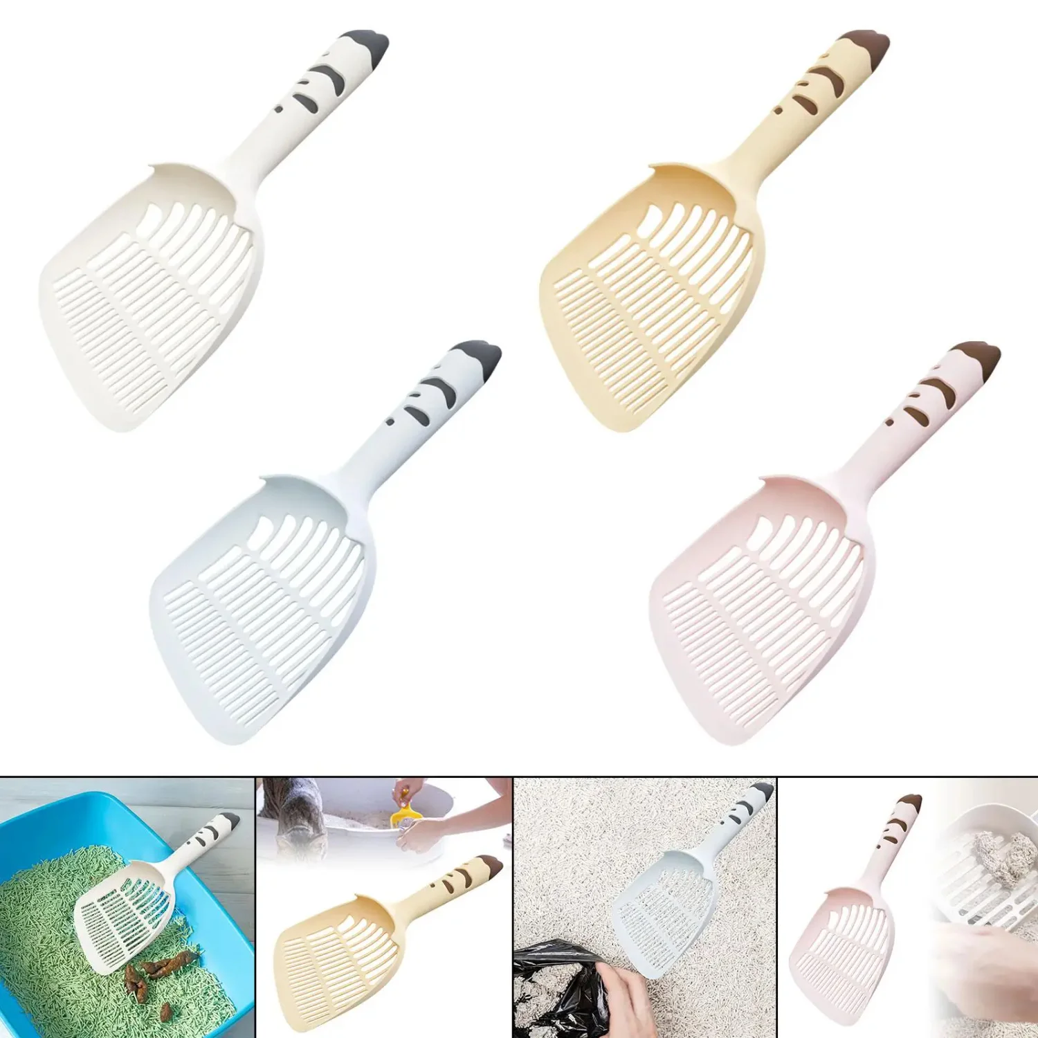 สัตว์เลี้ยง Sifter Shovel ลูกแมว Kitty CLEANER Aquarium จิ้งจกแบบพกพาแมว Litter Scoops กล่องครอก Scooper ทรายแมวทําความสะอาด