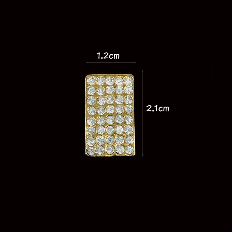 Engood 100Pcs Rhinestones Rectangle Button Sewing Trim Embellishments Craft Buckle DIY Hair Accessories Phone Case Decoration