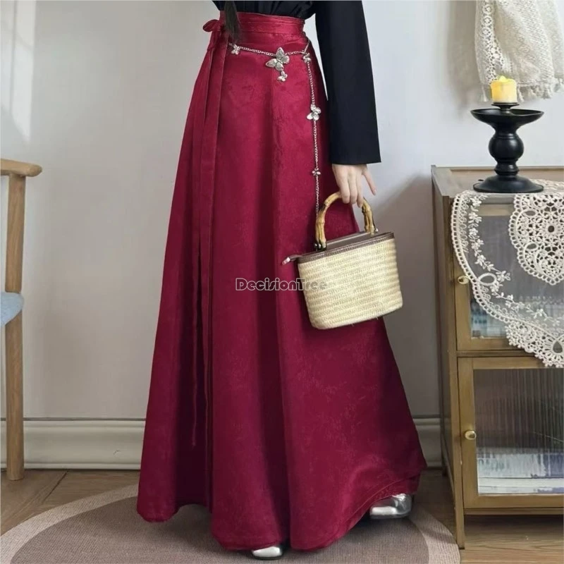 6colors female spring original hanfu long skirt female new chinese daily half length skirt women's 2026 new improved hanfu skirt