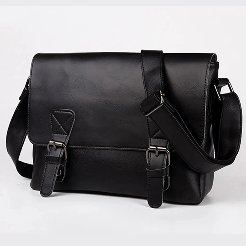 حقيبة كتف عتيقة للرجال ، حقيبة ساعي البريد ، حقيبة كروس بودي ، حقيبة ظهر للرجال ، كاجوال ، عمل ، جلد صناعي ، علامة تجارية مشهورة #5