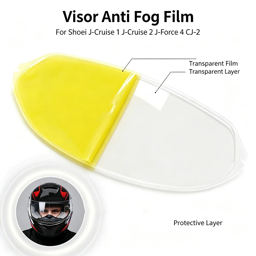 Anti-Fog Film For Shoei J-Cruise 1 J-Cruise 2 J-Force 4 CJ-2 Motorcycle Helmet Visor Lens Anti Fog Motorcycle Helmet Accessories