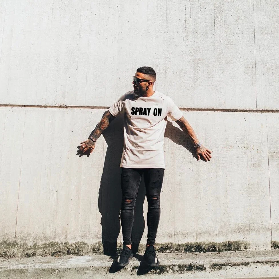 

Spray On Mens Black Ripped Skinny Jeans Destroyed Frayed Slim Fit Denim Pant Hip Hop Pants Holes Steet Wear Cool Design