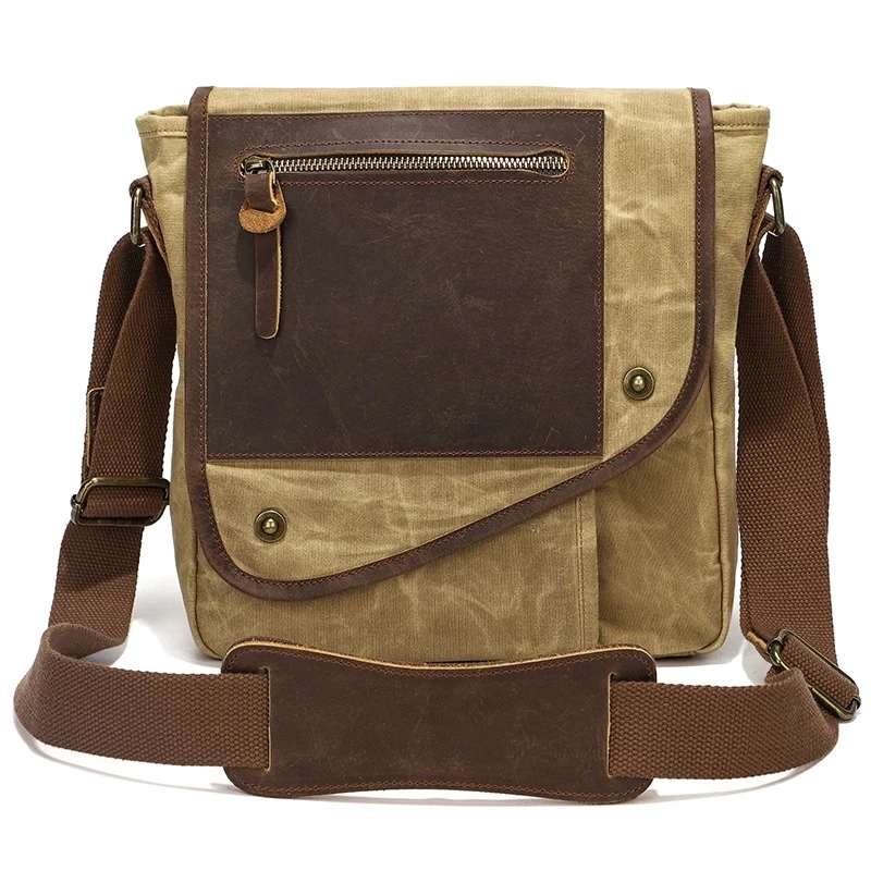 Männer Anti Diebstahl Reise Umhängetaschen Vintage Stil Leder Sling Tasche Für Frauen Gewachste Leinwand Wasserdichte Umhängetasche Umhängetasche