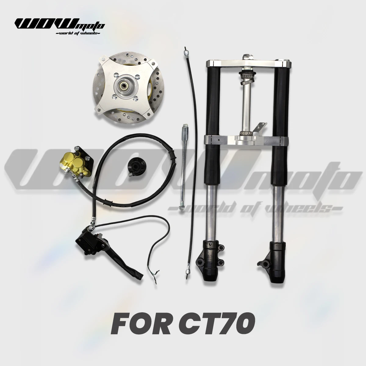 Mini Moto Front End Kit For DAX CT70 ST70 | Non-Adjustable Inverted Fork with Spoon | Motorcycle Steering Parts