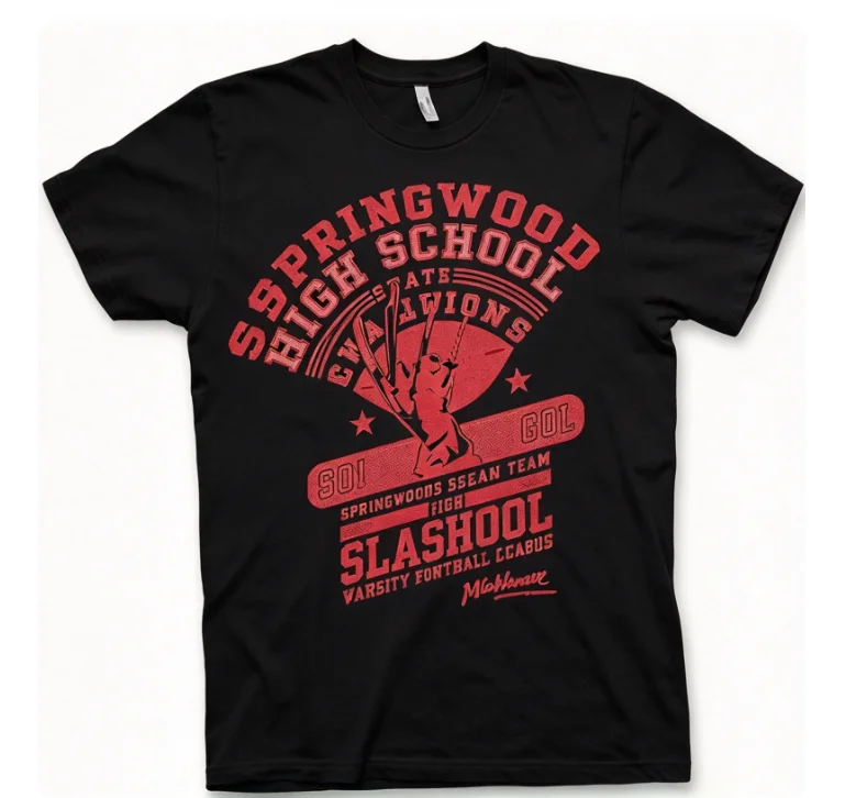 2026 Vintage Varsity Style Graphic T-Shirt, Retro Claw Hand Themed Print Casual Short Sleeve Tee