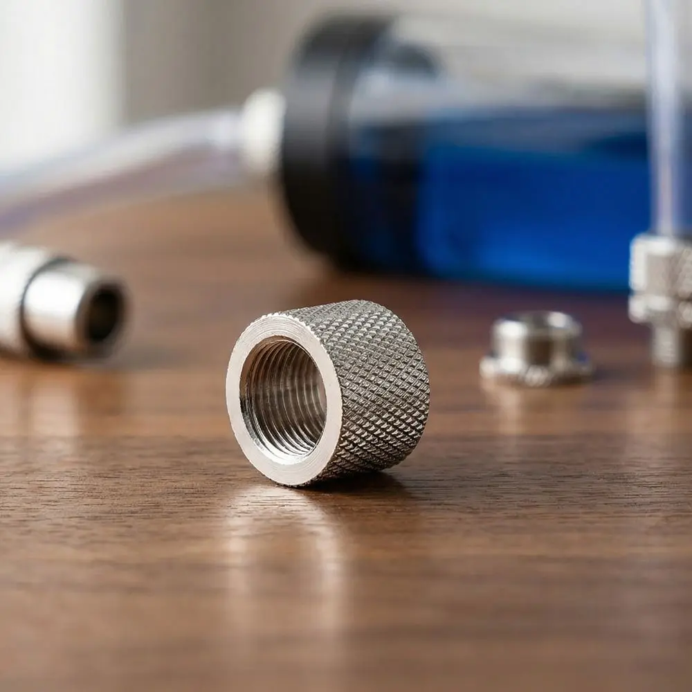 2PCS G1/4 Thread Fitting Connector Brass Material silver Water Cooling Adapter 15MM straight through PC Liquid Cooling Fitting