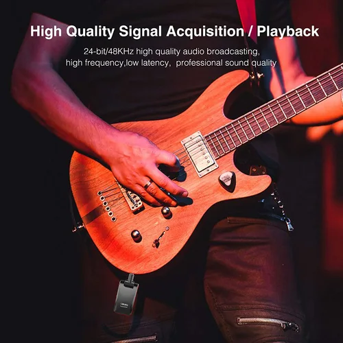 Imagen 2 del producto LEKATO WS-60 sistema de guitarra inalámbrico 2,4 GHz transmisor de guitarra inalámbrico receptor estéreo 2 en 1 enchufes 6 canales guitarra inalámbrica