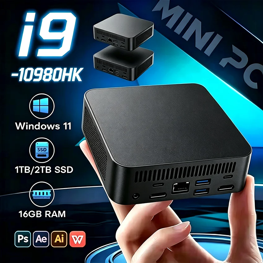 인텔 코어 I9-10980HK 미니 PC 인텔 N150 16GB 32GB RAM 1/2TB SSD 블루투스 5.2 WiFi6 1000M 이더넷 윈도우 11 게이밍 오피스 PC 썸네일 7