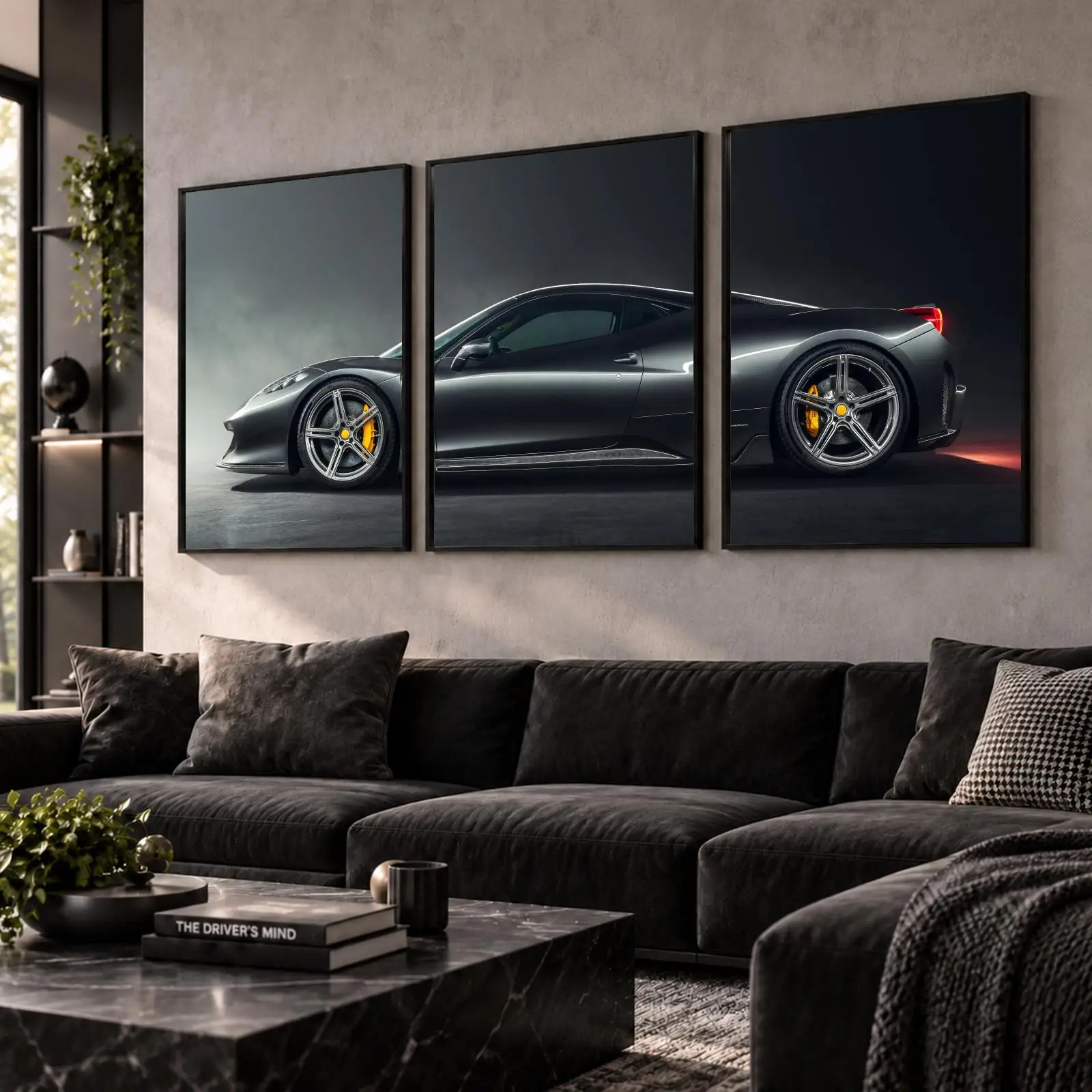 Aerodynamic Side Profile Painting Calligraphy Wall Art Canvas Poster Collection Prints for Bedroom Living Room Home Decoration