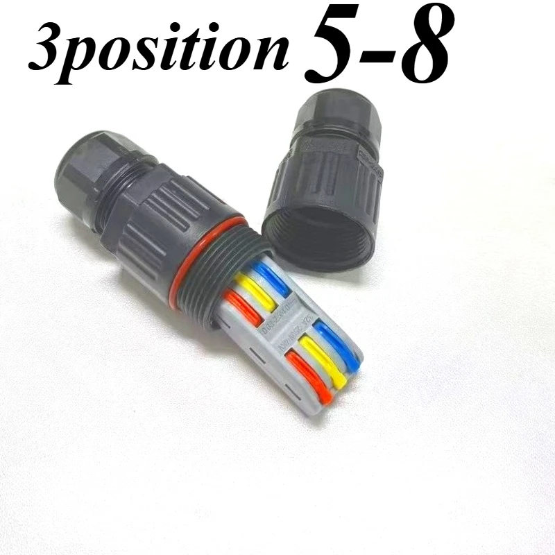 1 pz 2/3 Pin WaterproofCable Connettore Dritto Rapido Push In Connettore Conduttore WireCable ExtenderTerminal BlocklP68