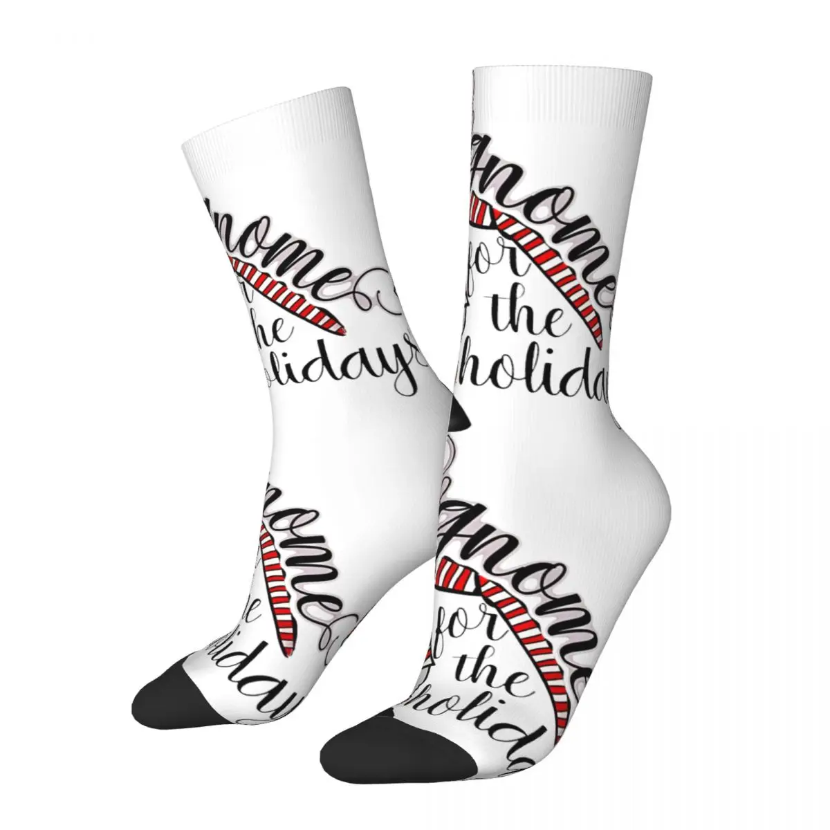 Vintage Christmas Gnome Men's compression Socks Unisex Gnome Street Style Pattern Printed Novelty Crew Sock