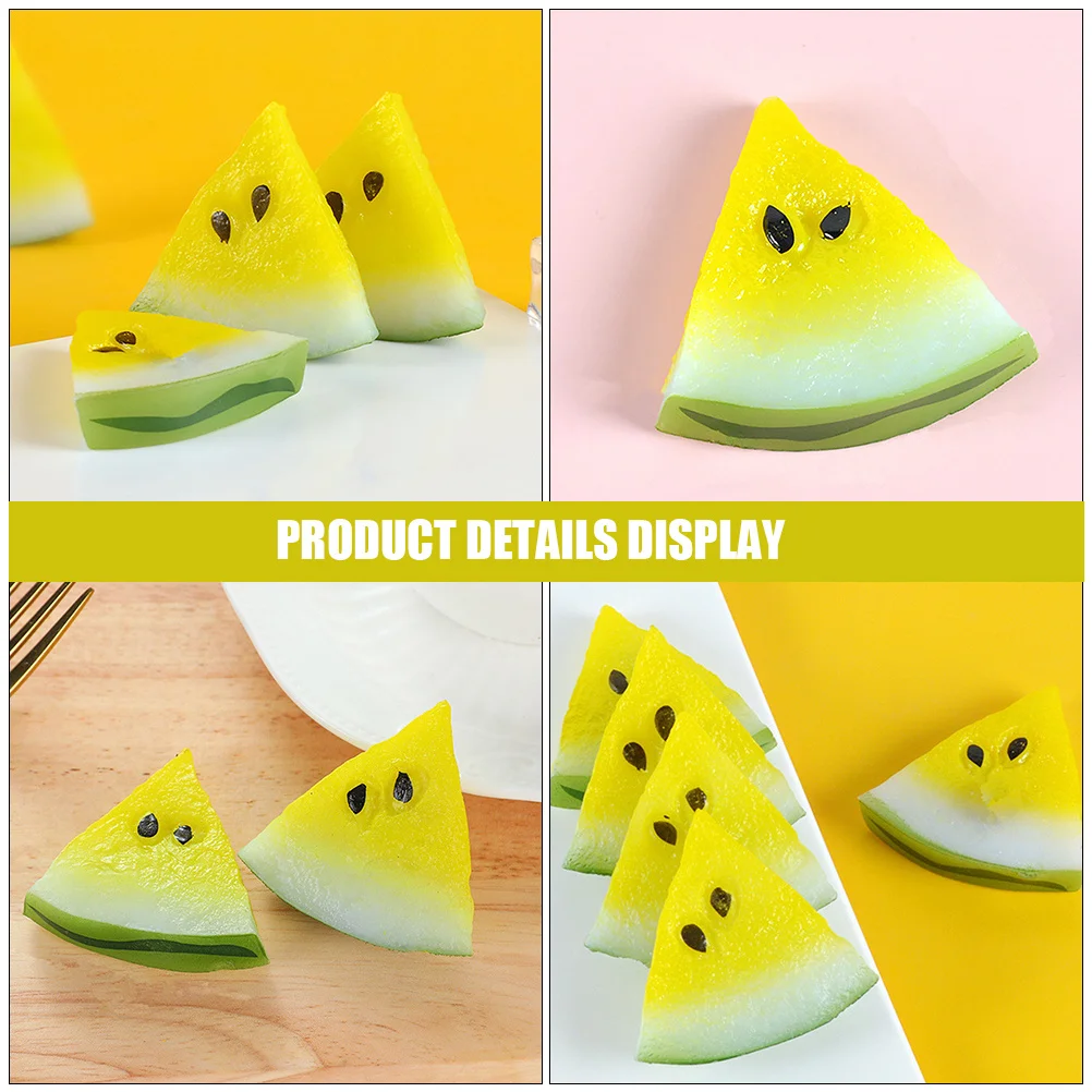 6 قطعة شريحة البطيخ الصغيرة الراتنج زخرفة الفاكهة واقعية لتخطيط مشهد المنزل الصغير إكسسوارات يدوية ذاتية الصنع فواكه مصغرة