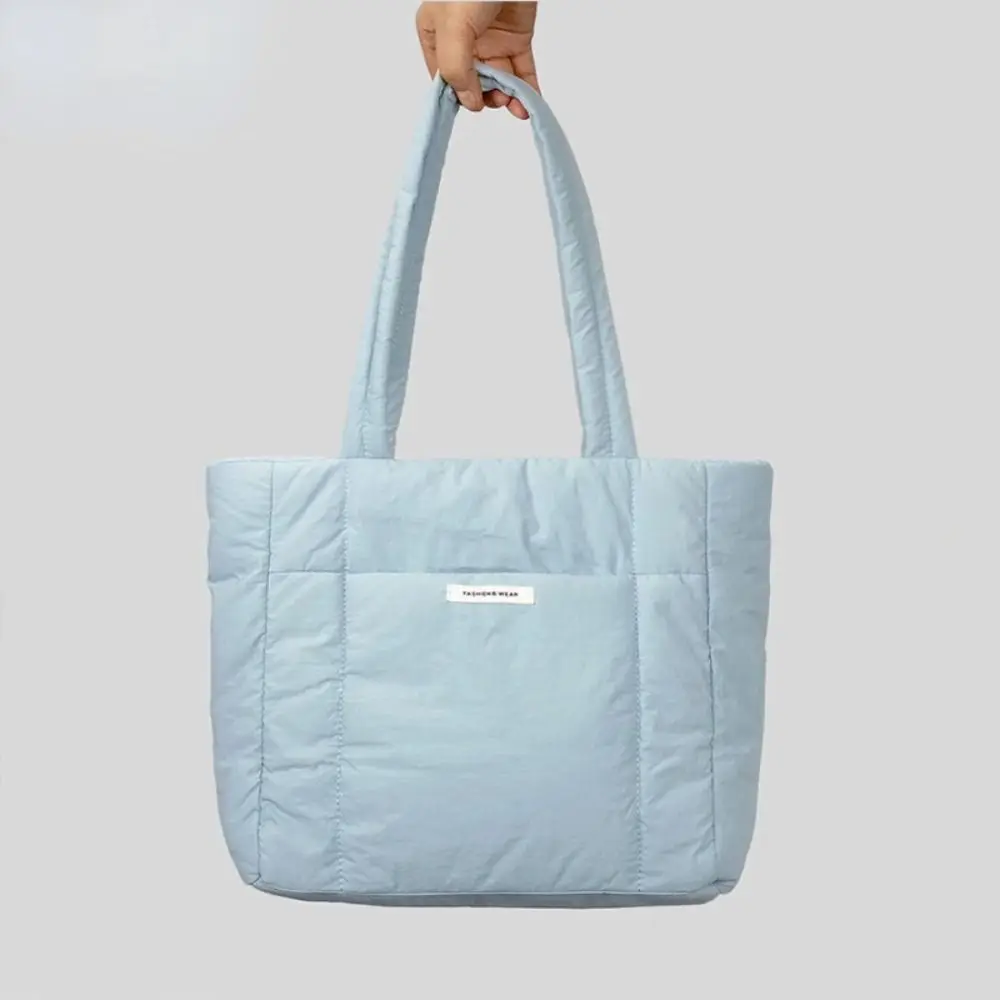 

Fashion Large Capacity Underarm Shoulder Bag Nylon Small and Simple Down Cotton Handbag Warm Solid Tote Bags Women