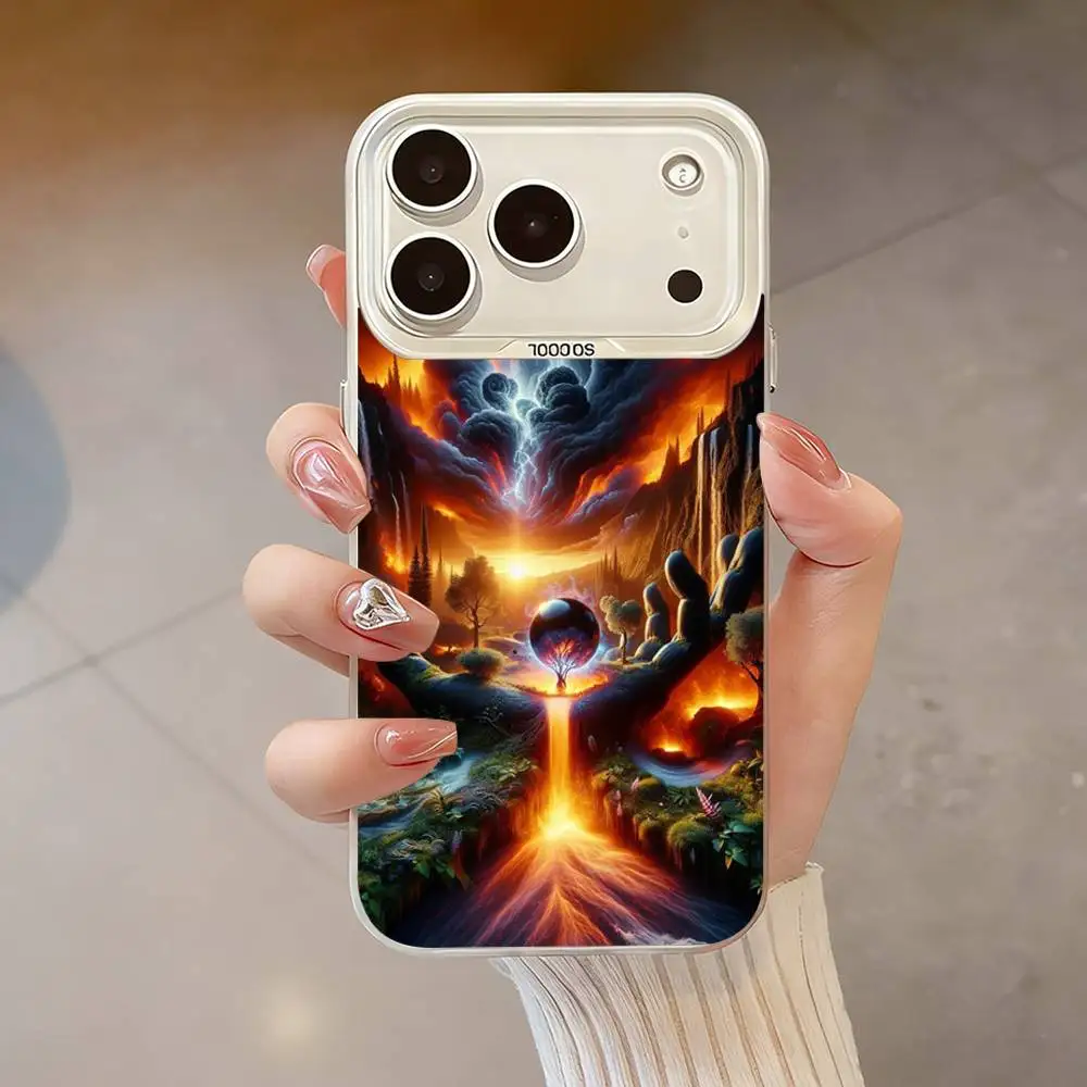 Capa de telefone Art OF Destruction para iPhone 17,16,13,12,X,11,15,14,Pro,Max,Plus,SE4,Air,Mini Branco IMD HD fosco
