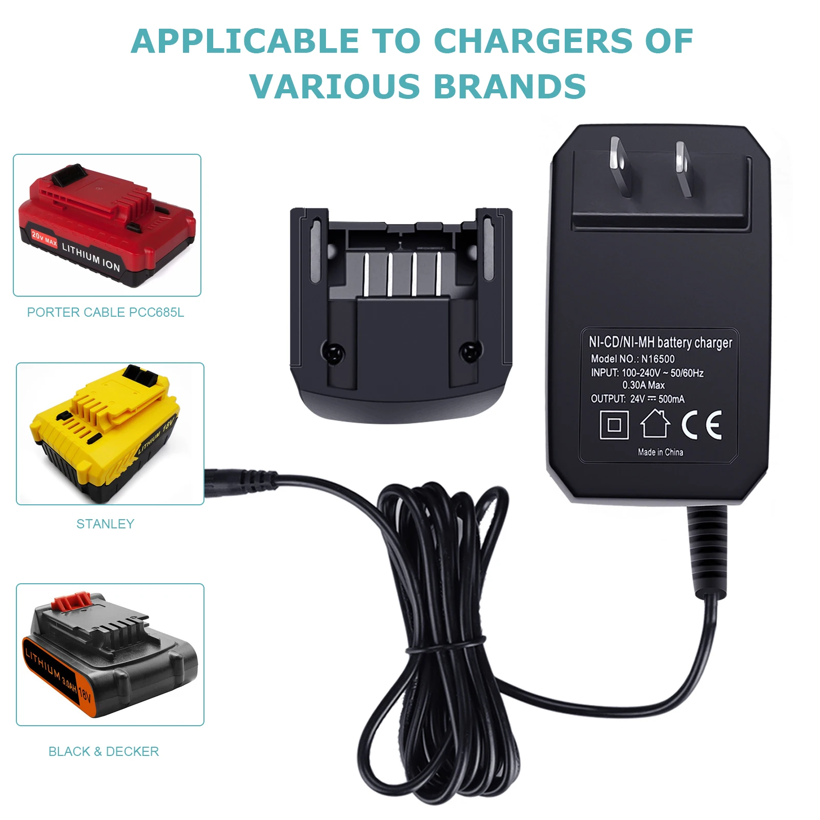 Li-ion Battery Charger Fast Charging For BLACK DECKER 20V 14.4V 10.8V Lithium Electric Tools Current-Protetion Replacement