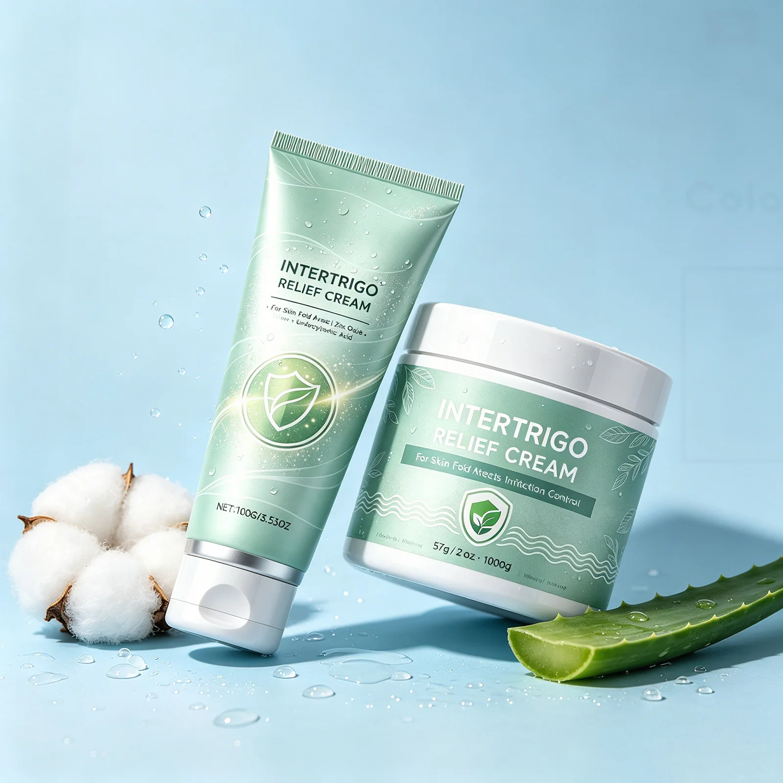 Intertrigo Relief Cream 57g/100g Zinc Oxide & Undecylenic Acid for Skin Fold Care Chafing Prevention Moisture & Friction Control