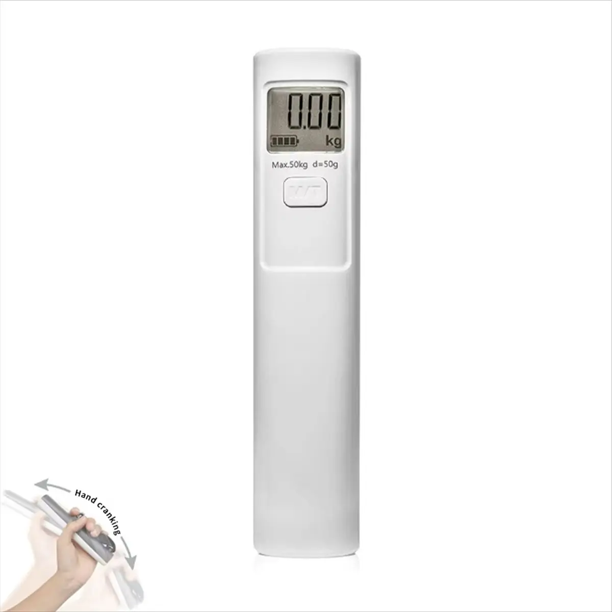 HGHO Hand Luggage Scale Power Generation 50kg 50g Portable Manual Digital Hanging Luggage Weight Scale No Need Battery