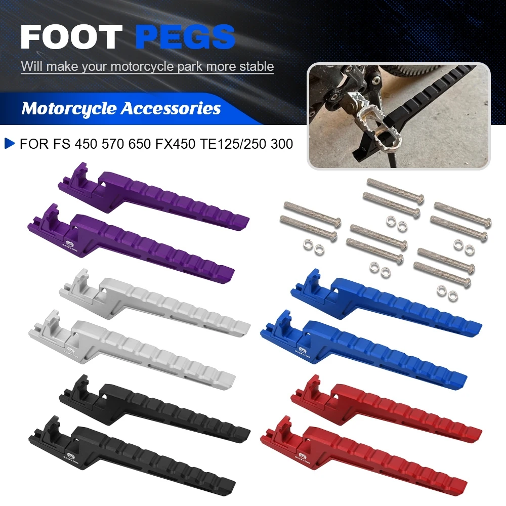 

Motorcycle Passenger Foot Peg Extensions Footpegs Motocross Accessories For HUSABERG FS 450 570 650 FX450 TE125 /250 300