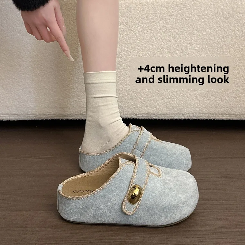

Fashion Women's Shoes New Korean Version Mueller Slippers for Woman Exquisite Baotou Casual Shoes Designer Shoes Zapatos Mujer