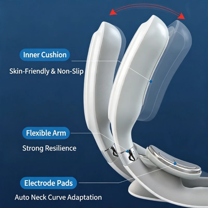 Neck Massager with Multiple Modes Constant Hot Compress Adjustable Intensity Upgraded 4 Heads Cervical Spine Massage Instrument