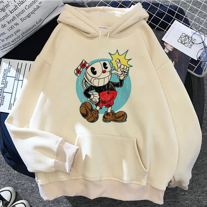 Cuphead hoodies women anime japanese anime sweat y2k tracksuit Hood women 90s Hooded Shirt