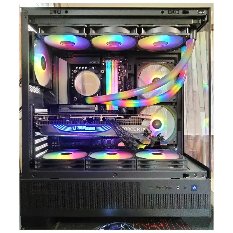 AMD RYZEN 9 9950X Komputer Gaming, PC NVIDIA RTX 4090 32GB DDR5 RGB 6000MHz RAM + 2TB SSD