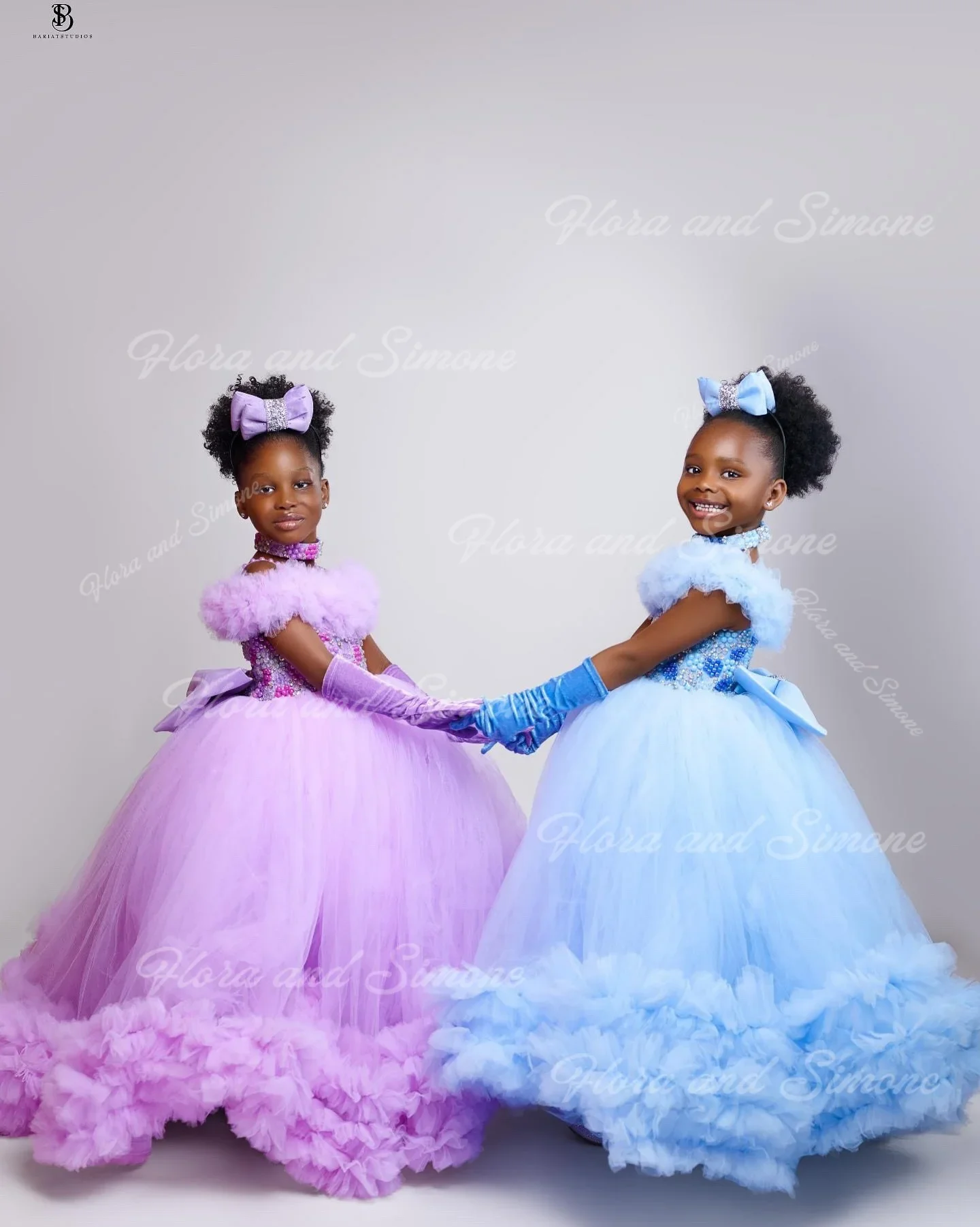 فستان فتاة الزهرة الأرجواني لحفلات الزفاف للأطفال الصغار فستان الأميرة المسابقة للأطفال مطرز تول فستاين سهرة/فساتين الحفلات حسب الطلب