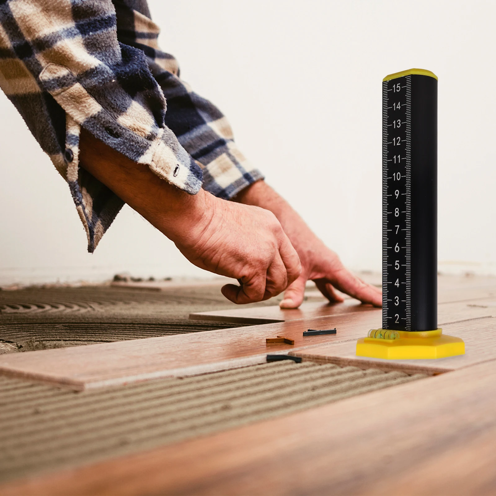 Plastic Measuring Duplicator Gauge Tiling Leveling Tool Ruler Black Magnetic Base Scale Ceramic Tile Wall Floor Contour