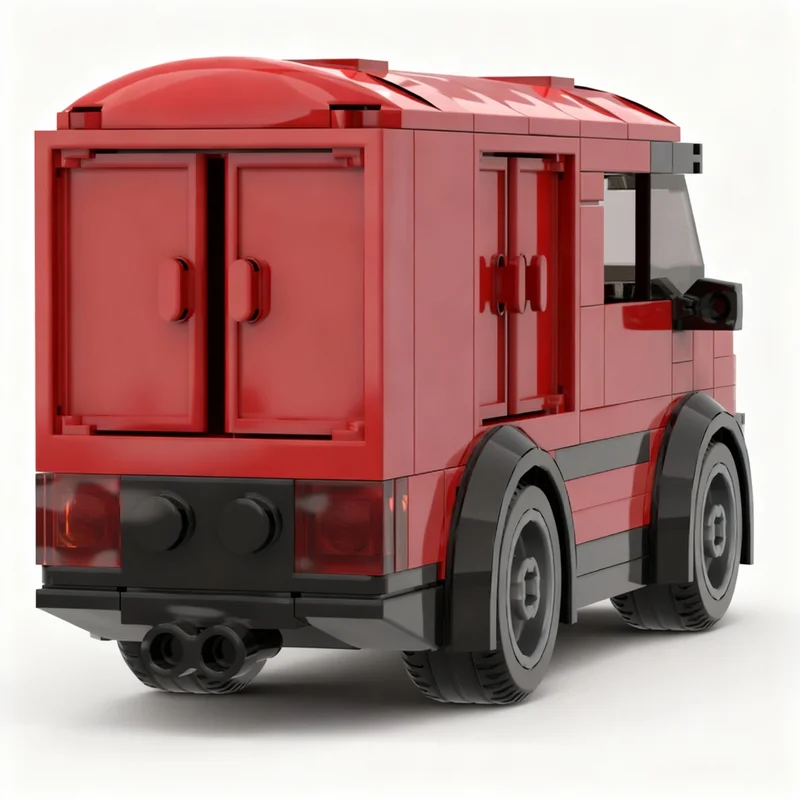 116pcs MOC City Cargo Post Delivery Van 4-wide Model Building Blocks Toys Construction Christmas Gift Creative Idea Assemble