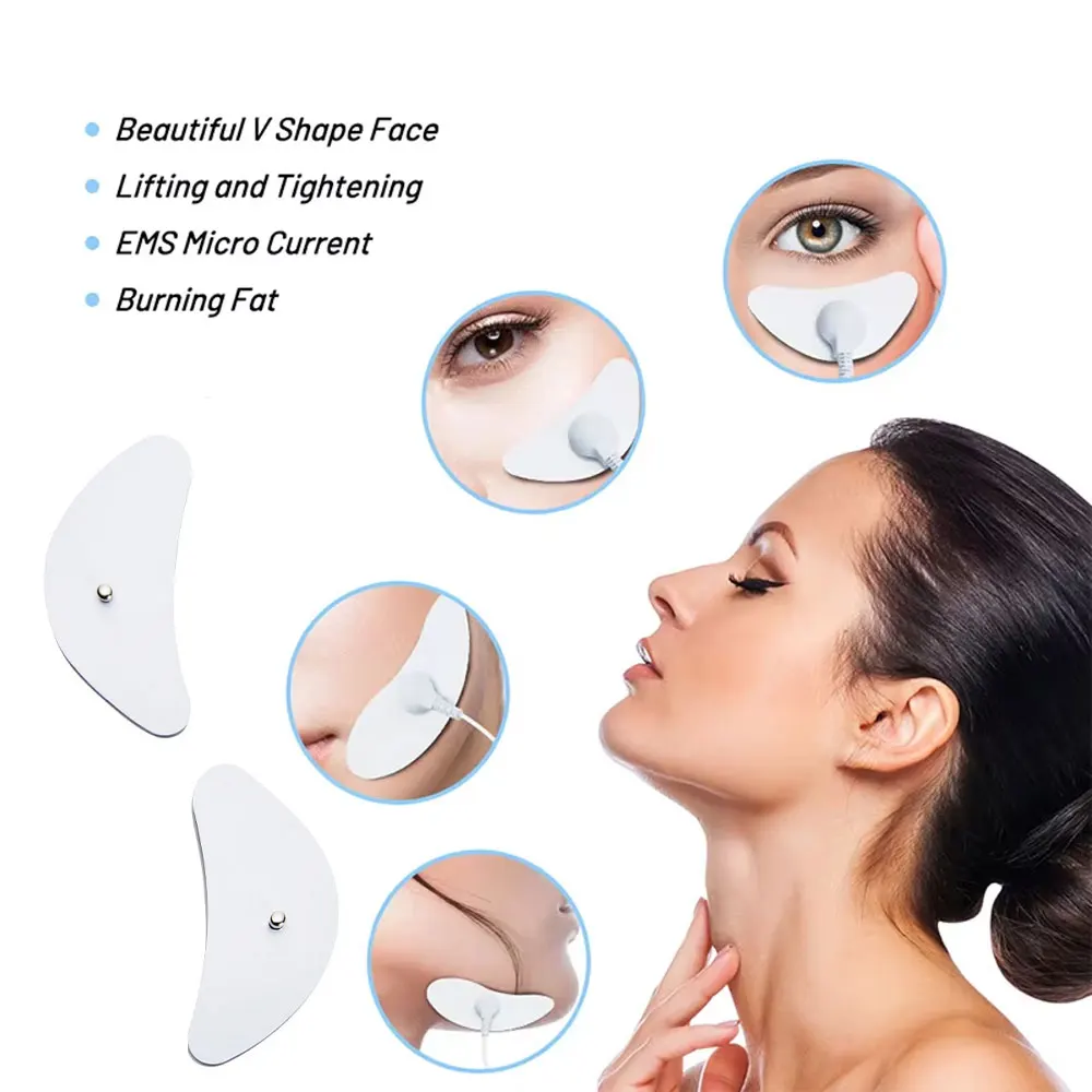 TENS EMS Muscle Stimulator Electrode Pads for Facial Lifting Jawline Face Massager Fabric Replacement TENS Acupuncture Digital T