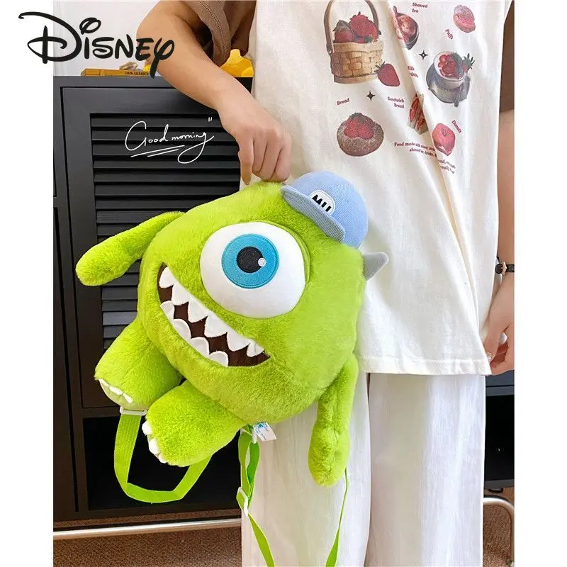 Disney Big Eyes New Women's Backpack Fashion High Quality Children's Backpack Cartoon Personality Funny Unisex Plush Backpack