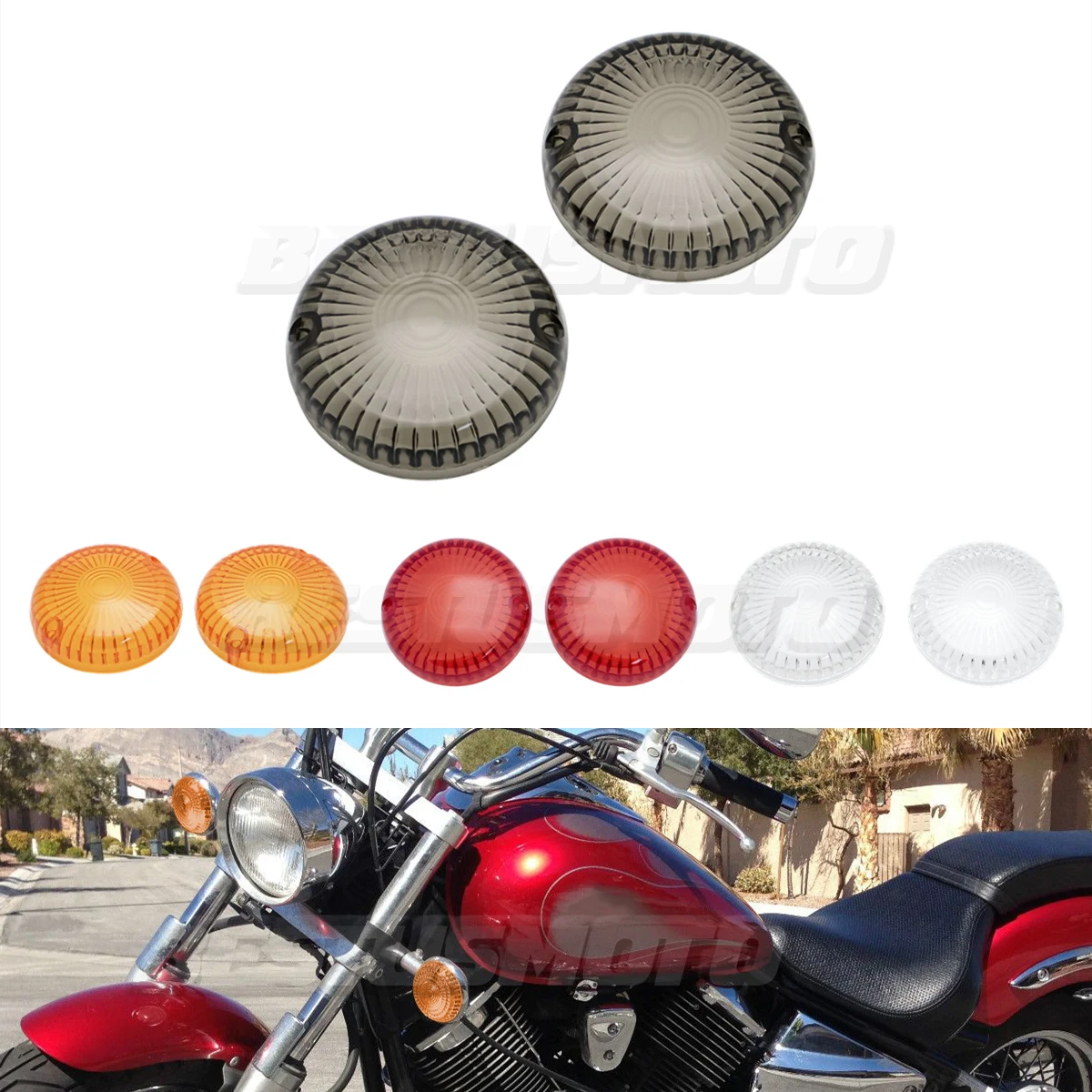 Motorcycle Turn Signals Indicators Lens Cover For Yamaha V-Star 650 1100 Royal Star V-Max Maxim XJ700/X Virago 250 535 750 1000