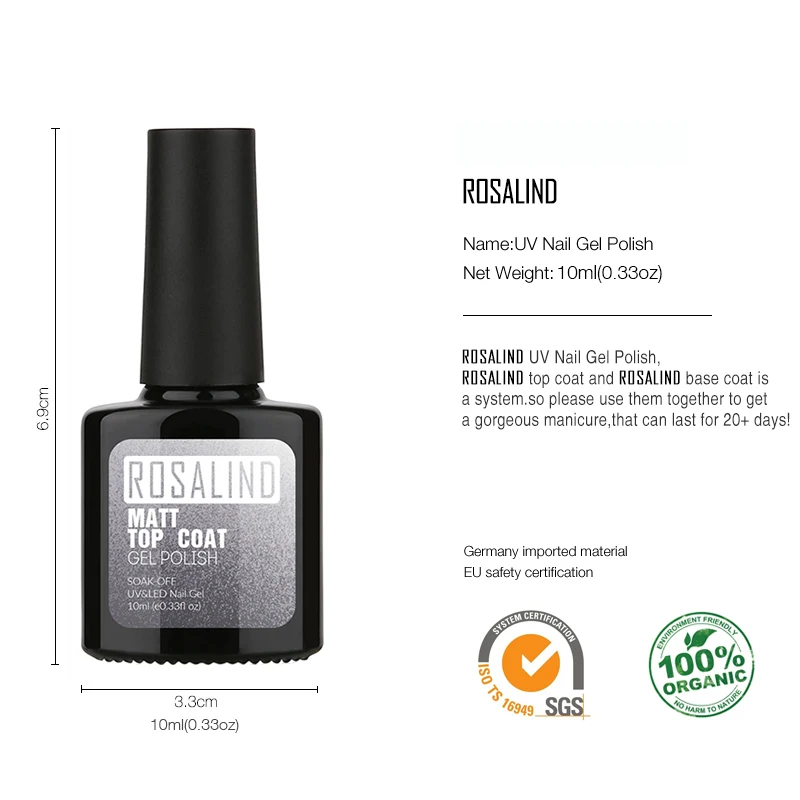 Rosalind base superior casaco 10ml embeber fora uv gel polonês manicure arte design magia removedor primer gel laca longa duração unha polonês