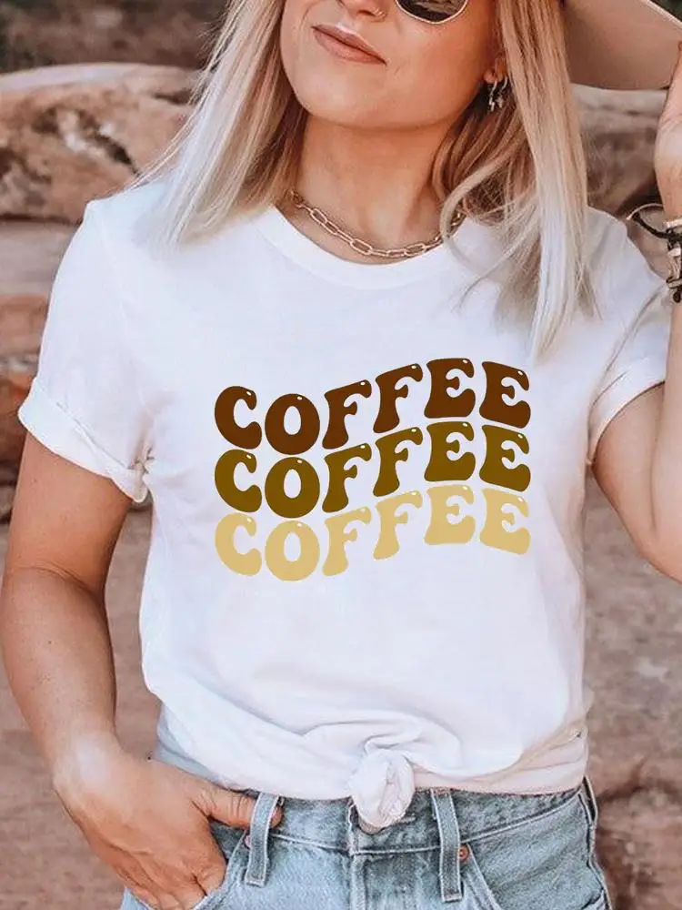 

Clothing Summer Short Sleeve Tee T Female Casual Coffee Love Sweet Graphic T-shirts Fashion Printed Women Clothes