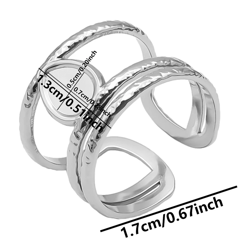 Irregular Ellipse Restore Ancient Ways Metal Ring Fashion Men And Women With The Same Paragraph Stainless Steel Adjustable Ring