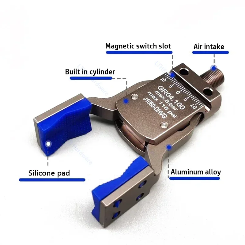 MINI Gripper with Magnetic Induction Manipulator Fixture Widening Antiskid for Injection Molding Pneumatic Fixture Accessory