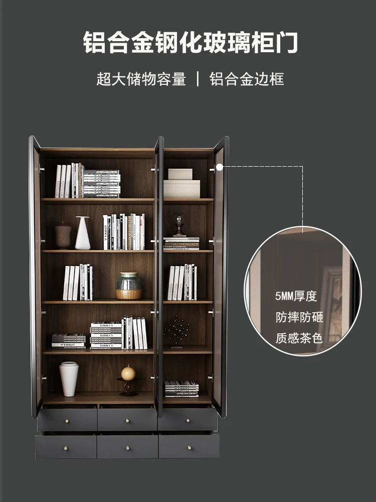 Simple wooden cabinet with doors, vertical cabinet, narrow cabinet, floor shelf, household wall display cabinet