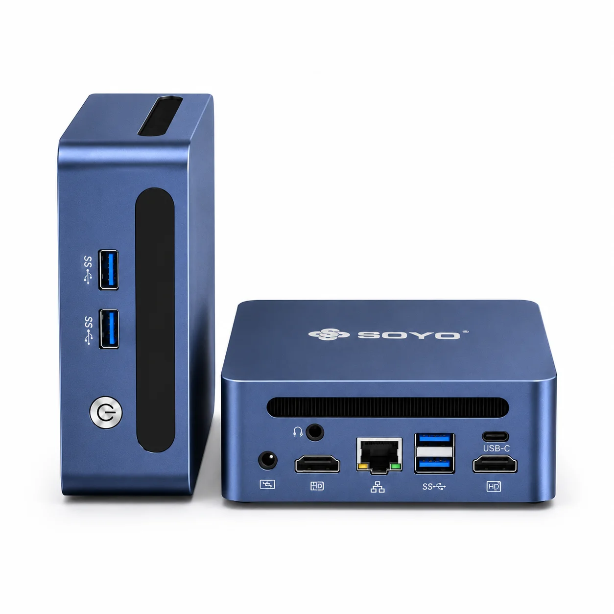 SOYO Y5 Power Mini-PC, Intel Core i7-8650U CPU (8 MB schneller Cache, bis zu 4,20 GHz), LPDDR4 16 GB RAM, 512 GB M.2 SSD, 4K-Dreifach-Display, WLAN 5/BT 5.0, Mini-Computer.