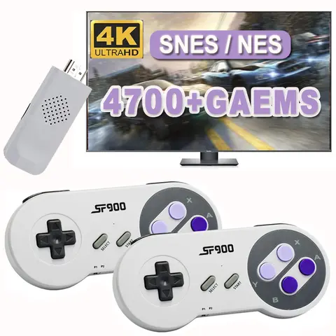SF900 비디오 게임 콘솔 Hd TV 게임 스틱 무선 컨트롤러 4700 게임 내장 NES 용 SNES 용 휴대용 게임 플레이어 게임 패드