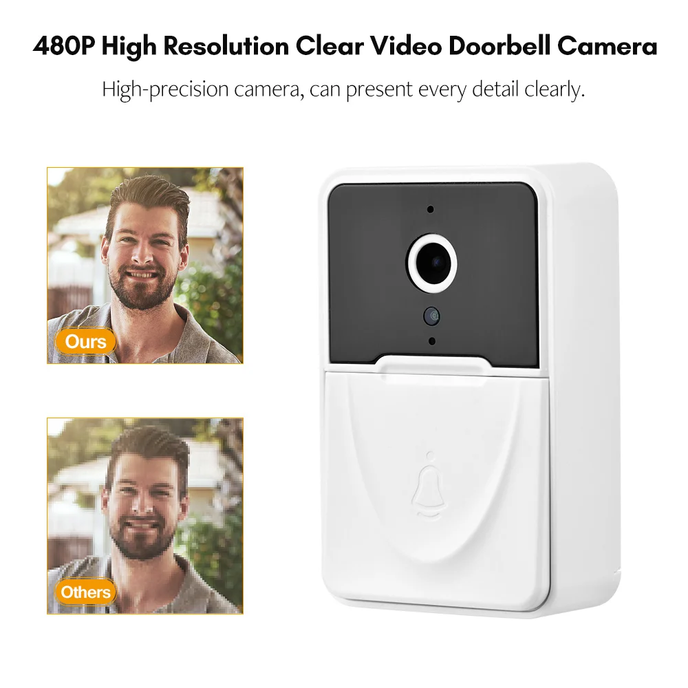 Wireless Video Doorbell Camera WiFi  Visual Smart Security Doorbell Night Vision 2-Way Audio For Home Monitor Door Phone