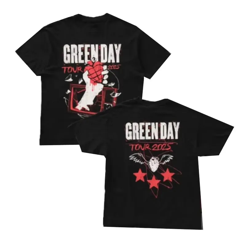 Heart Nails Green Day  Band Graphic T-Shirt Cotton Men Women Streetwear Tee