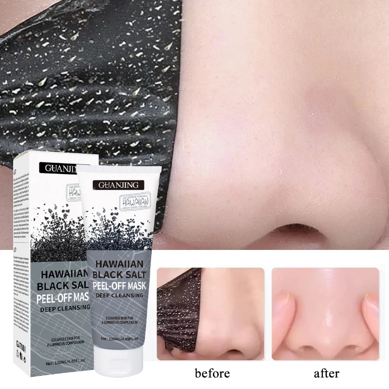 

Black Salt Peel-off Mask Removing Blackheads Acne Shrink Pores Oil Control Moisturizing Gentle Cleansing Facial Skin care 120ml