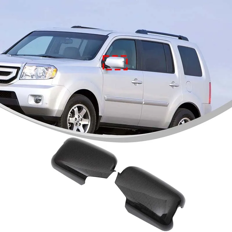 

For Honda Pilot 2009-2015 ABS carbon Black Side Rearview Mirror Cover Caps Shell Car Accessories