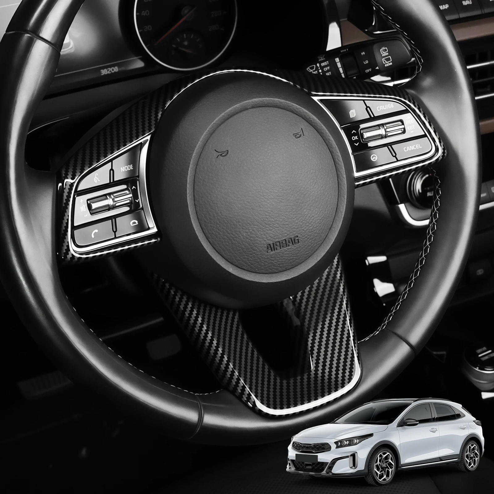 Car Steering Wheel Cover Trim Panel Cover For Kia CEED XCEED 2020-2025 Interior Modification Styling Accessories